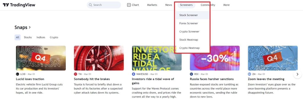 TradingView screener